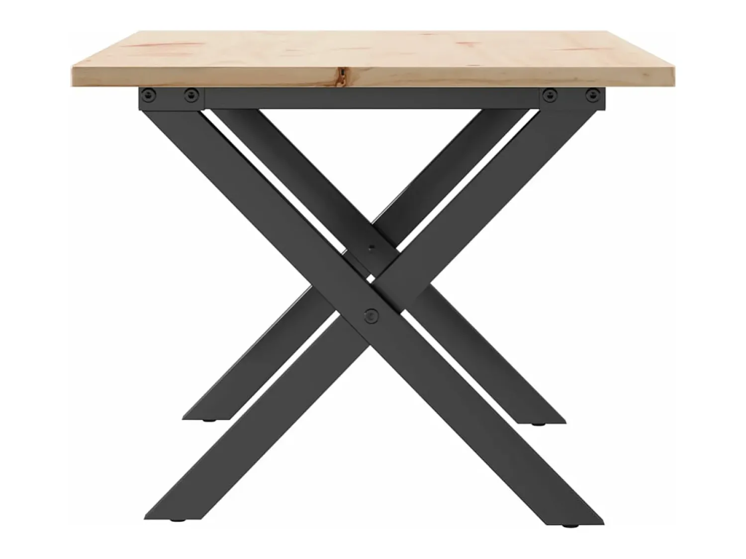 Mesa de centro estrutura em X 80x50x40 cm pinho e ferro fundido PT309908^ Mesa De Centro