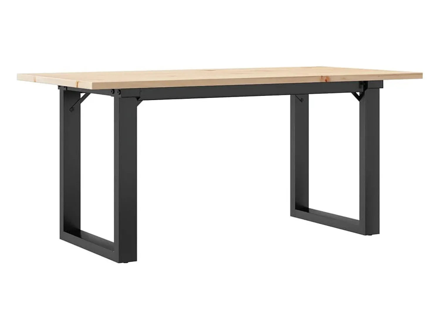 Mesa De Centro* Mesa de centro estrutura em O 100x50x45cm pinho e ferro fundido PT841172 Castanho