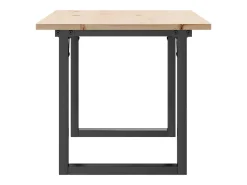 Mesa De Centro* Mesa de centro estrutura em O 100x50x45cm pinho e ferro fundido PT841172 Castanho