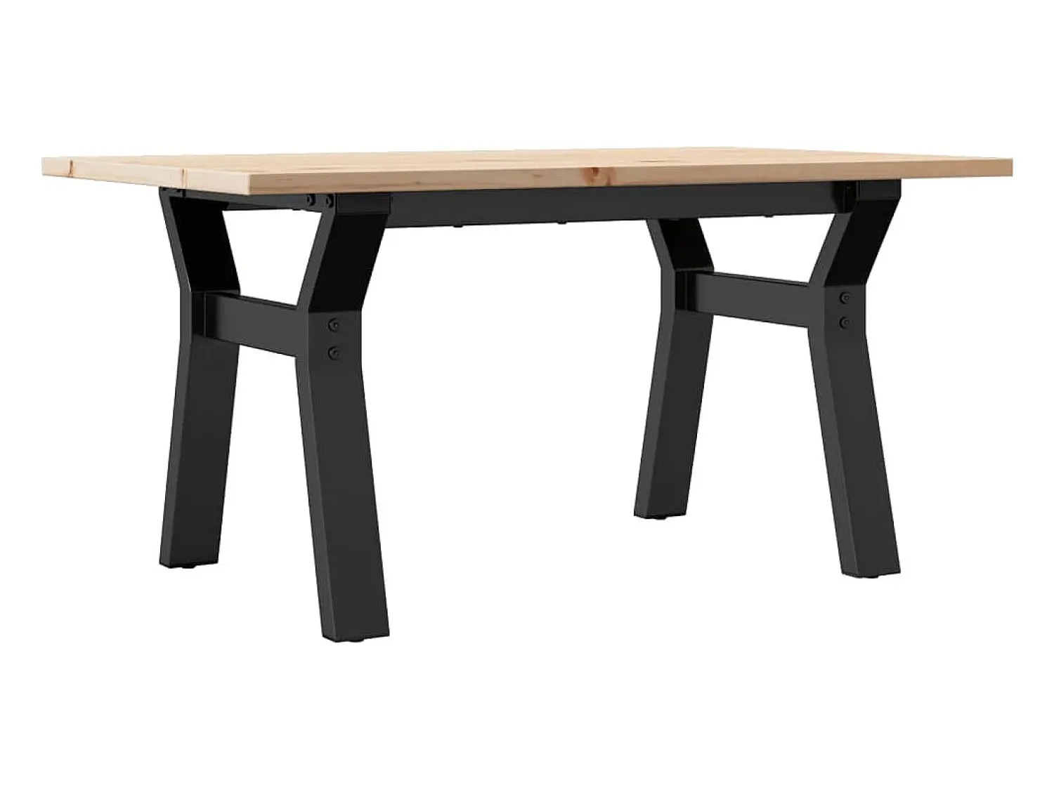 Mesa de centro estrutura em Y 80x50x40 cm pinho e ferro fundido PT221475^ Mesa De Centro