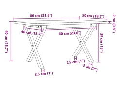 Mesa De Centro|vidaxl Mesa de centro estrutura em X 80x50x40 cm pinho e aço Natural claro
