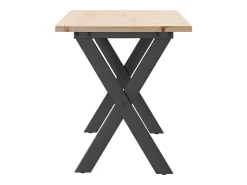 Mesa de centro estrutura em X 110x40x45cm pinho e ferro fundido PT608245^ Mesa De Centro