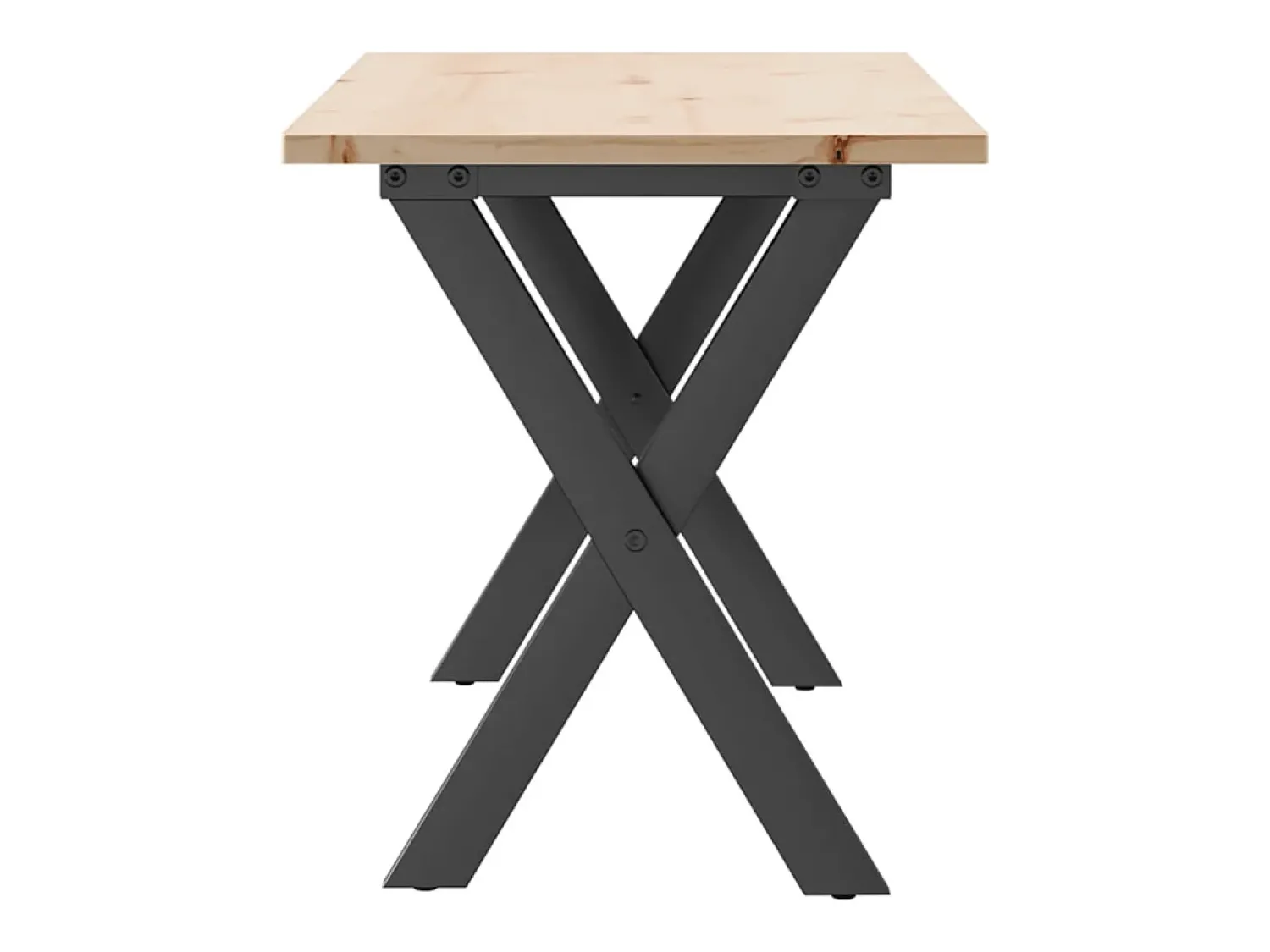 Mesa de centro estrutura em X 110x40x45cm pinho e ferro fundido PT608245^ Mesa De Centro