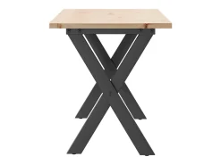 Mesa de centro estrutura em X 110x40x45cm pinho e ferro fundido PT608245^ Mesa De Centro
