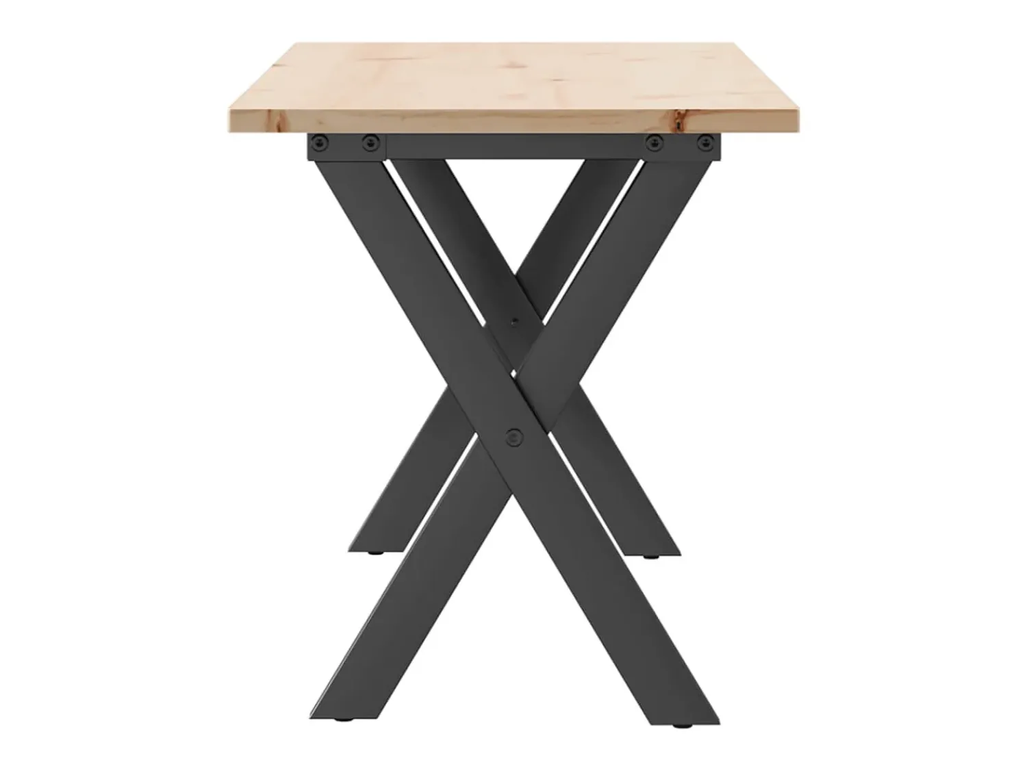 Mesa de centro estrutura em X 110x40x45cm pinho e ferro fundido PT608245^ Mesa De Centro
