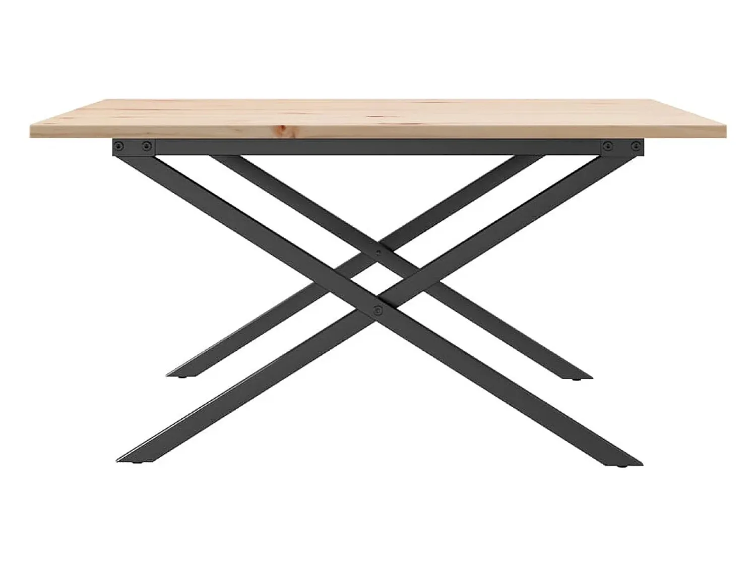 Mesa De Centro* Mesa de centro estrutura em X 90x90x45 cm pinho e ferro fundido PT577592 Castanho