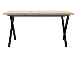 Mesa De Centro* Mesa de centro estrutura em X 90x90x45 cm pinho e ferro fundido PT577592 Castanho