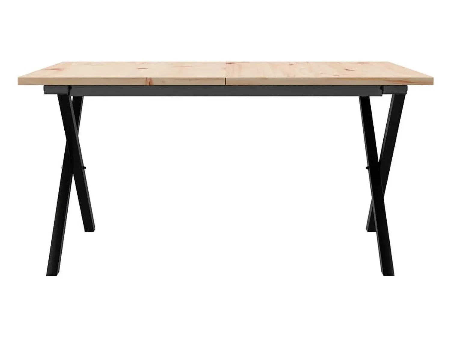 Mesa De Centro* Mesa de centro estrutura em X 90x90x45 cm pinho e ferro fundido PT577592 Castanho
