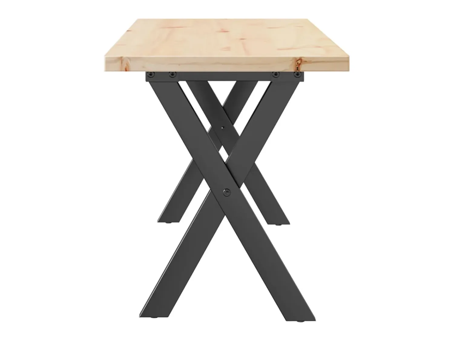 Mesa de centro estrutura em X 110x40x45,5cm pinho/ferro fundido PT137442^ Mesa De Centro