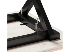 vidaxl Mesa de centro estrutura em X 80x80x45,5 cm pinho/aço^ Mesa De Centro