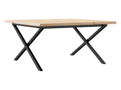 vidaxl Mesa de centro estrutura em X 80x80x45,5 cm pinho/aço^ Mesa De Centro