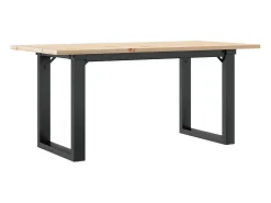 vidaxl Mesa de centro estrutura em O 90x40x45 cm pinho e aço Castanho