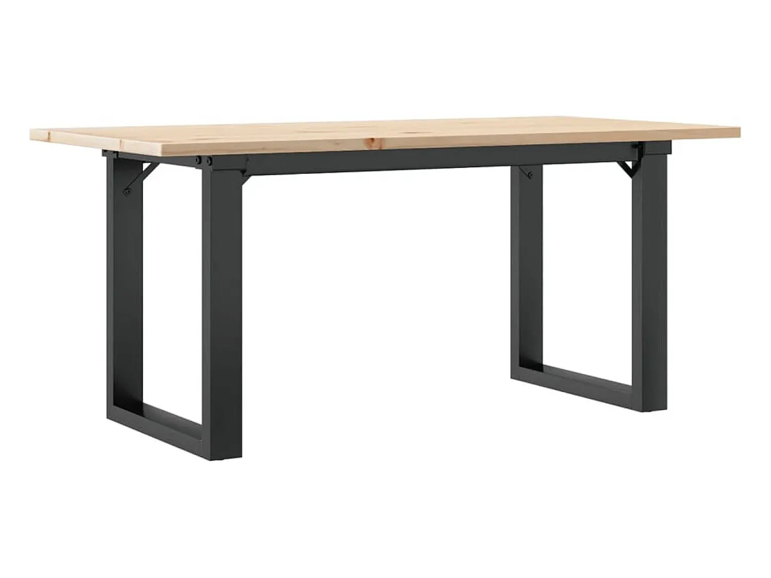 vidaxl Mesa de centro estrutura em O 90x40x45 cm pinho e aço Castanho