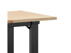 vidaxl Mesa de centro estrutura em O 90x40x45 cm pinho e aço Castanho
