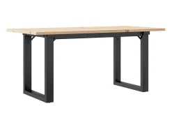 vidaxl Mesa de centro estrutura em O 90x40x45 cm pinho e aço Castanho