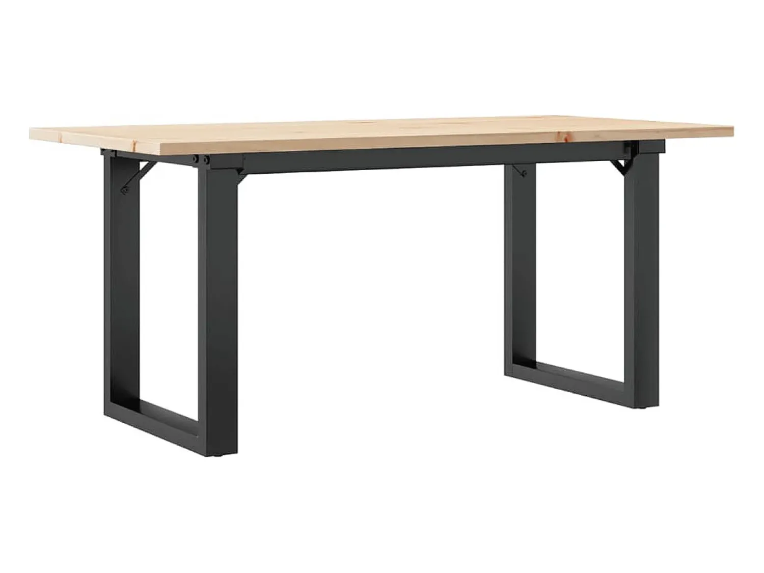 vidaxl Mesa de centro estrutura em O 90x40x45 cm pinho e aço Castanho