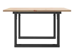 Mesa De Centro| Mesa de centro estrutura em O 60x60x40 cm pinho e ferro fundido PT721386 Castanho