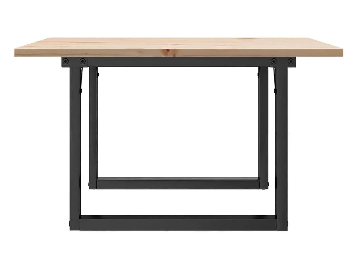 Mesa De Centro| Mesa de centro estrutura em O 60x60x40 cm pinho e ferro fundido PT721386 Castanho