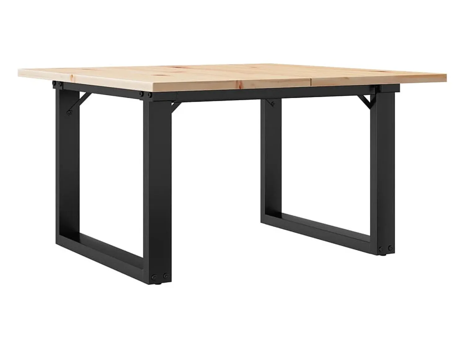 Mesa De Centro| Mesa de centro estrutura em O 60x60x40 cm pinho e ferro fundido PT721386 Castanho