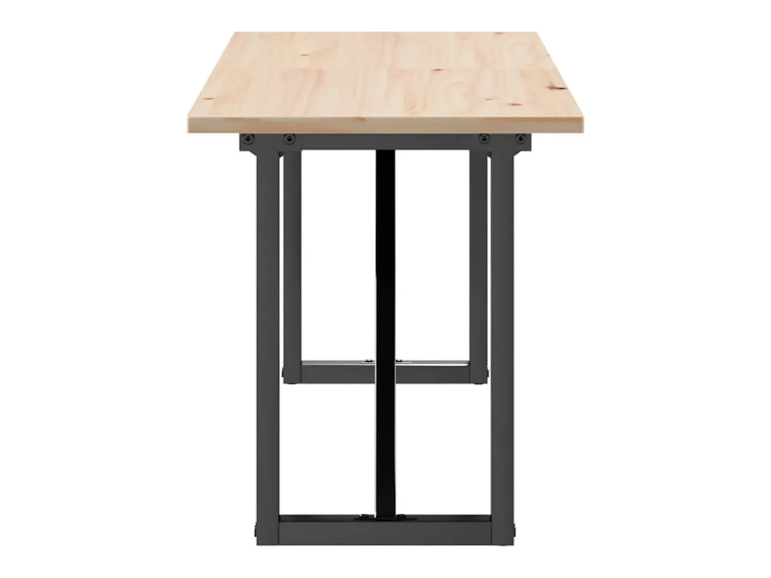 Mesa De Centro* Mesa de centro estrutura em O 160x40x45cm pinho e ferro fundido PT830652 Castanho