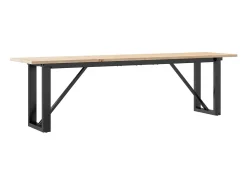 Mesa De Centro* Mesa de centro estrutura em O 160x40x45cm pinho e ferro fundido PT830652 Castanho