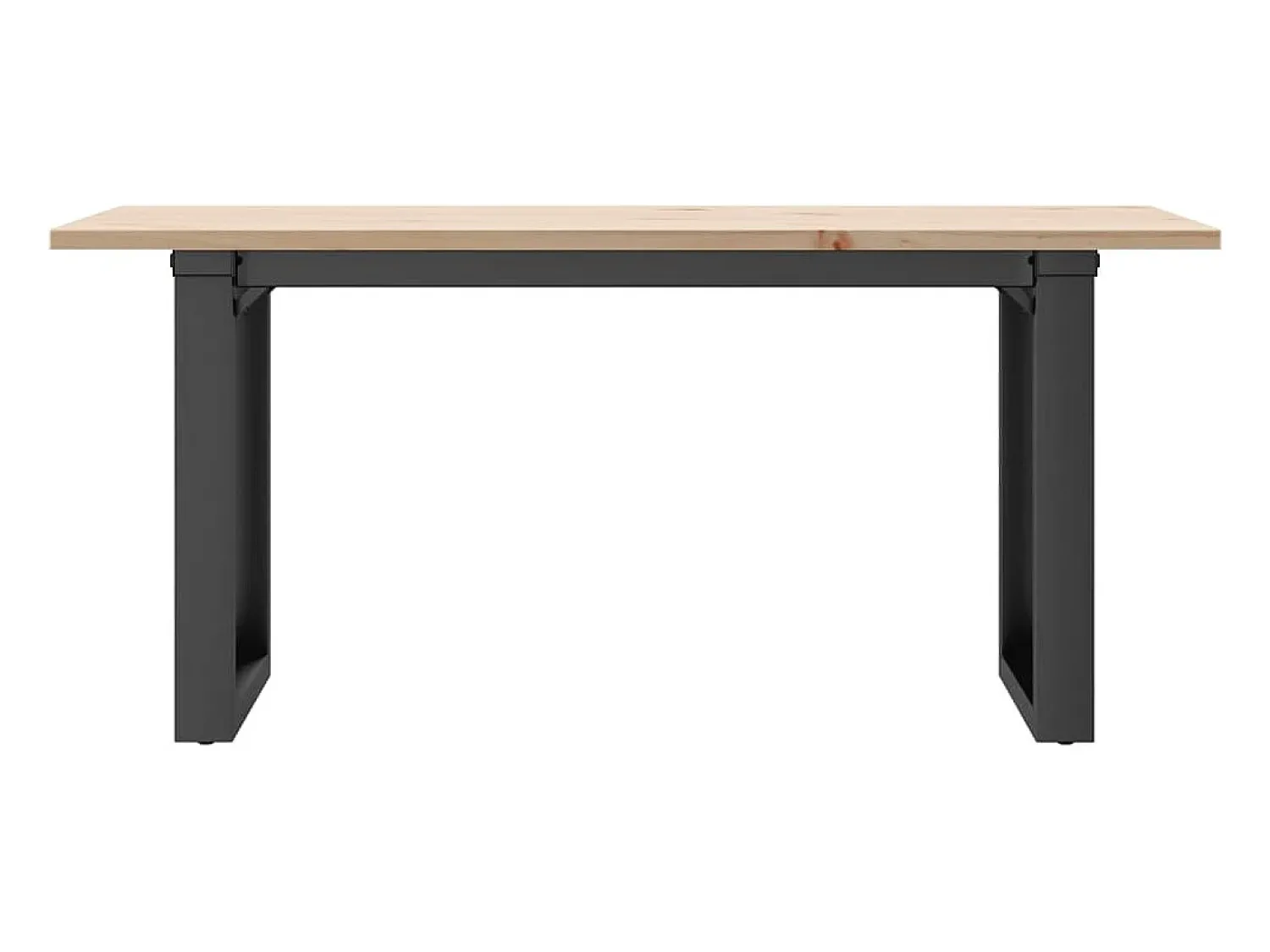 New Mesa de centro estrutura em O 90x40x45 cm pinho e ferro fundido PT746628 Castanho