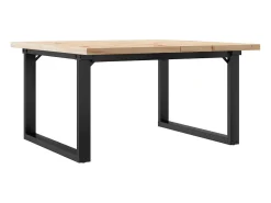 Mesa De Centro* Mesa de centro estrutura em O 90x90x45,5 cm pinho/ferro fundido PT314594 Castanho