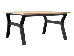 Mesa De Centro*vidaxl Mesa de centro estrutura em Y 90x90x45 cm pinho e aço Castanho