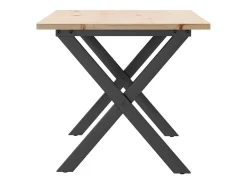 Mesa De Centro*vidaxl Mesa de centro estrutura em X 90x40x45 cm pinho e aço Castanho