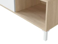 Sale Dmora Mesa de centro Evansville, Mesa de centro, Mesa baixa da sala, 100x50h40 cm, Carvalho e Branco Castanho