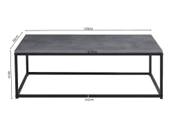 Mesa De Centro*Meublorama Mesa de centro EWING com efeito de pedra cinza, ideal para uma sala de estar única Cinzento
