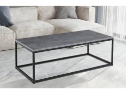 Mesa De Centro*Meublorama Mesa de centro EWING com efeito de pedra cinza, ideal para uma sala de estar única Cinzento