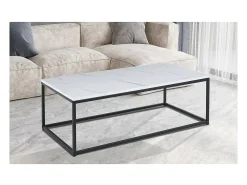 Mesa De Centro*Meublorama Mesa de centro EWING com efeito de mármore , ideal para uma sala de estar única. Branco