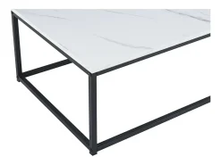 Mesa De Centro*Meublorama Mesa de centro EWING com efeito de mármore , ideal para uma sala de estar única. Branco