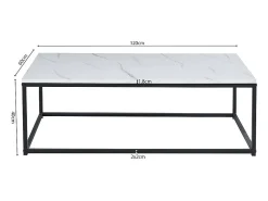 Mesa De Centro*Meublorama Mesa de centro EWING com efeito de mármore , ideal para uma sala de estar única. Branco