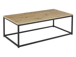 Mesa De Centro*Meublorama Mesa de centro EWING em carvalho envelhecido, ideal para uma sala de estar única. Castanho