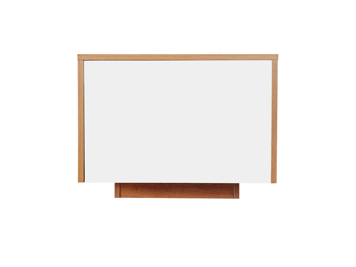 Clearance Mesa de centro extensível 120x50x37,5cm, mesa de centro retangular com gavetas, estrutura color block, Natural Branco