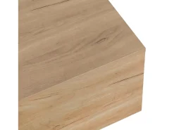 Clearance Mesa de centro extensível 120x50x37,5cm, mesa de centro retangular com gavetas, estrutura color block, Natural Branco