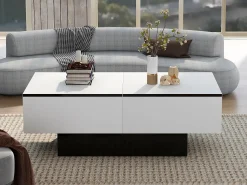 Online Merax Mesa de centro extensível - Madeira MDF - Estilo moderno - para sala, escritório - Branco