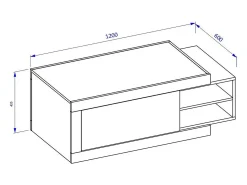 Meublorama Mesa de centro extensível design coleção SINATRA. Cor carvalho escuro e branco fosco.^ Mesa De Centro