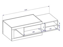 Meublorama Mesa de centro extensível design coleção SINATRA. Cor carvalho escuro e branco fosco.^ Mesa De Centro