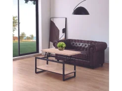 Hot Mesa de centro extensível e elevatória Steve, carvalho nórdico/, 47-62 x 100 x 45-90 cm Preto