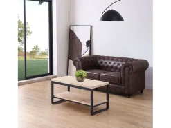 Hot Mesa de centro extensível e elevatória Steve, carvalho nórdico/, 47-62 x 100 x 45-90 cm Preto