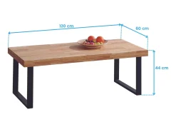 Mesa De Centro| Mesa de centro Fabrik carvalho/ Estilo industrial Sala de estar moderna Preto