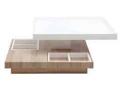 Mesa De Centro*Vente-unique Mesa de centro FAUSTO - Tampo giratório - MDF lacado bicolor Natural claro / Branco