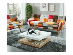 Mesa De Centro*Vente-unique Mesa de centro FAUSTO - Tampo giratório - MDF lacado bicolor Natural claro / Branco