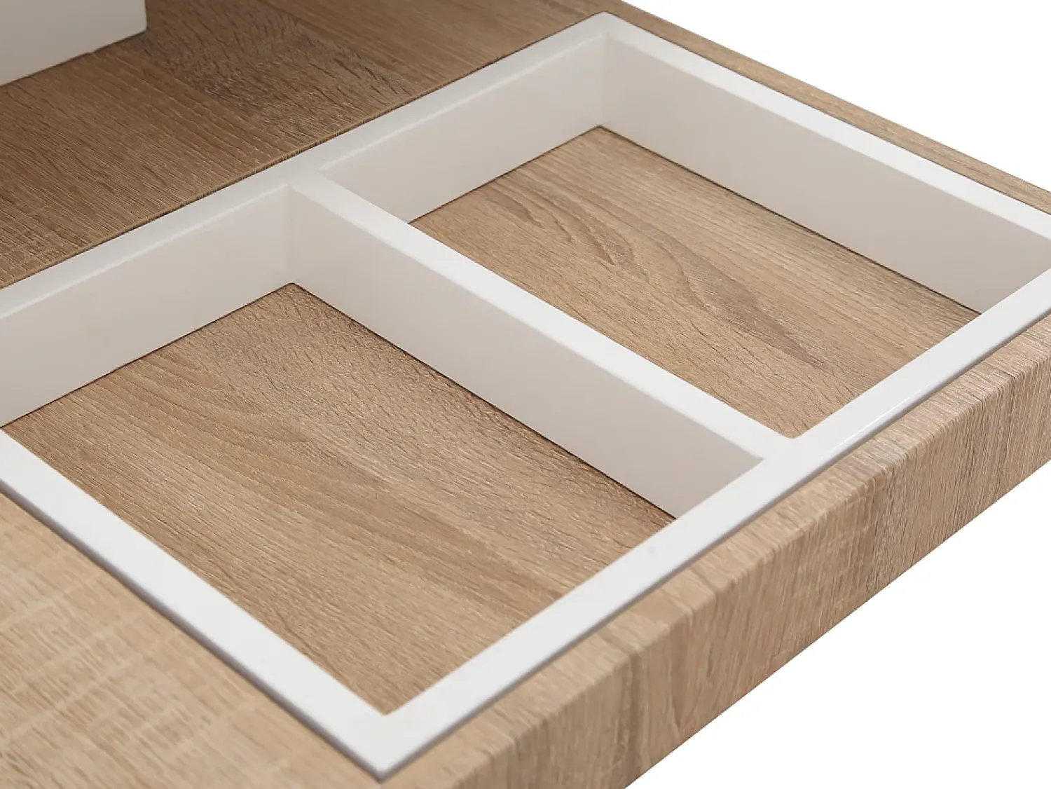 Mesa De Centro*Vente-unique Mesa de centro FAUSTO - Tampo giratório - MDF lacado bicolor Natural claro / Branco