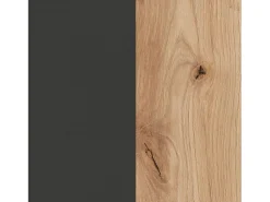 Mesa De Centro|Calicosy Mesa de centro fixa Brooklyn em carvalho Nodi e cinza antracite estilo industrial Preto / Natural claro