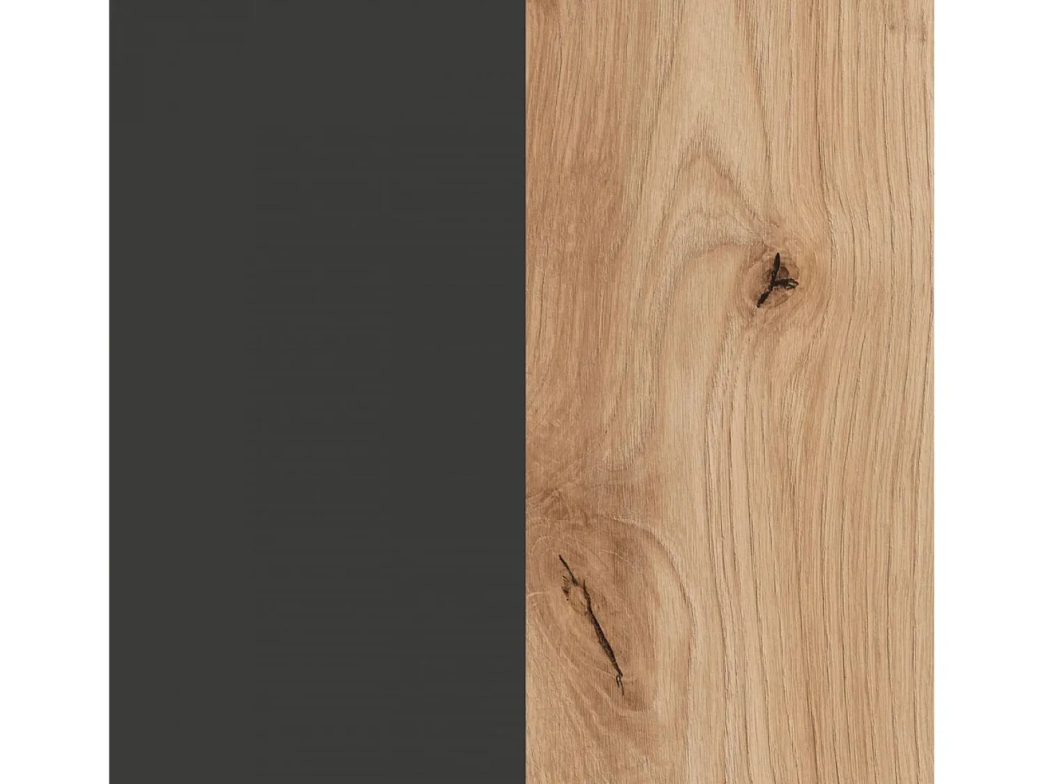 Mesa De Centro|Calicosy Mesa de centro fixa Brooklyn em carvalho Nodi e cinza antracite estilo industrial Preto / Natural claro