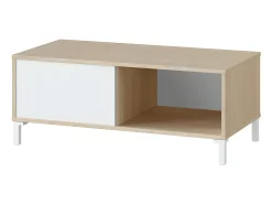 Mesa De Centro*Loungitude Mesa de centro fixa Brooklyn, carvalho canadense/branco Artik, 40x50x50 cm Natural claro / Branco